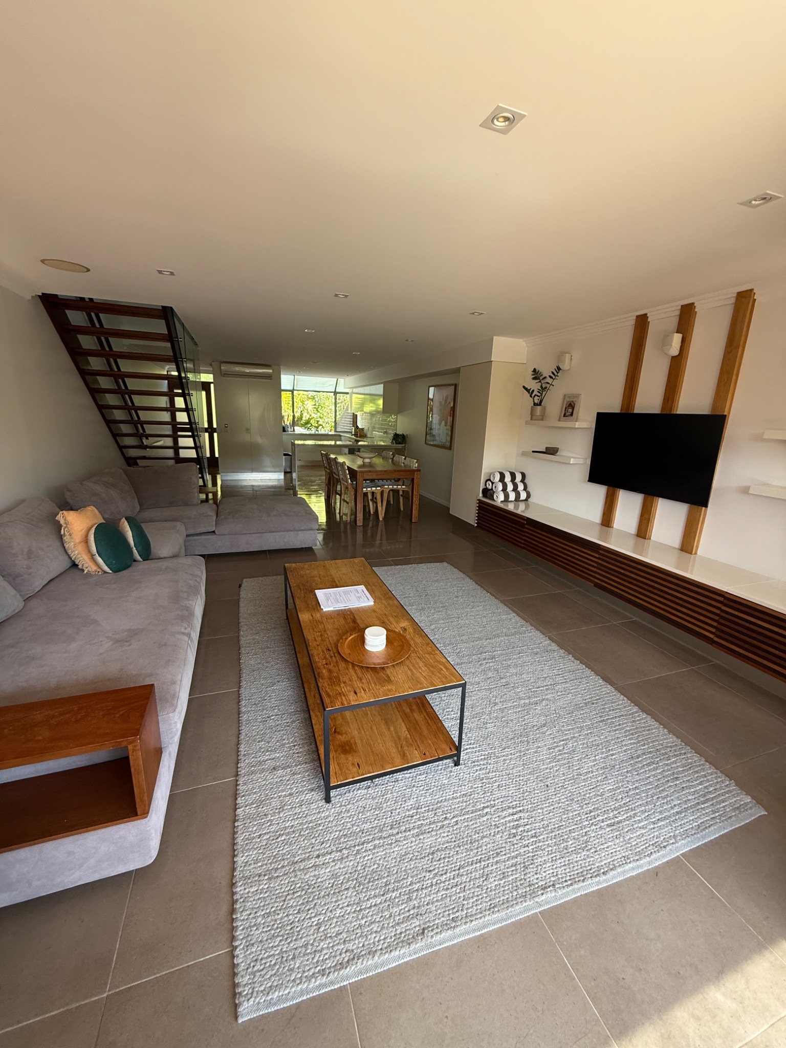 Large living area cleaned by Byron Shine Cleaning